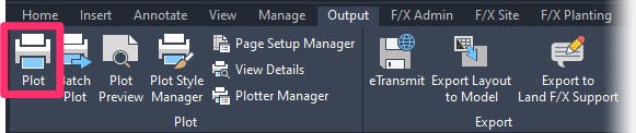 Output ribbon, Plot button