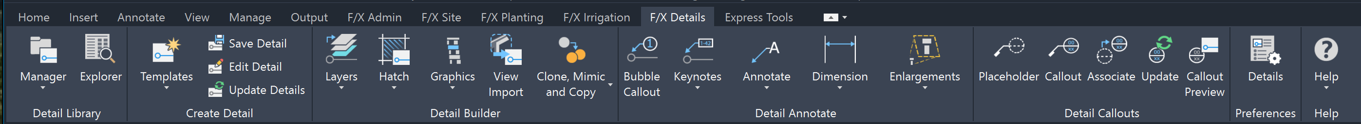 F/X Details ribbon