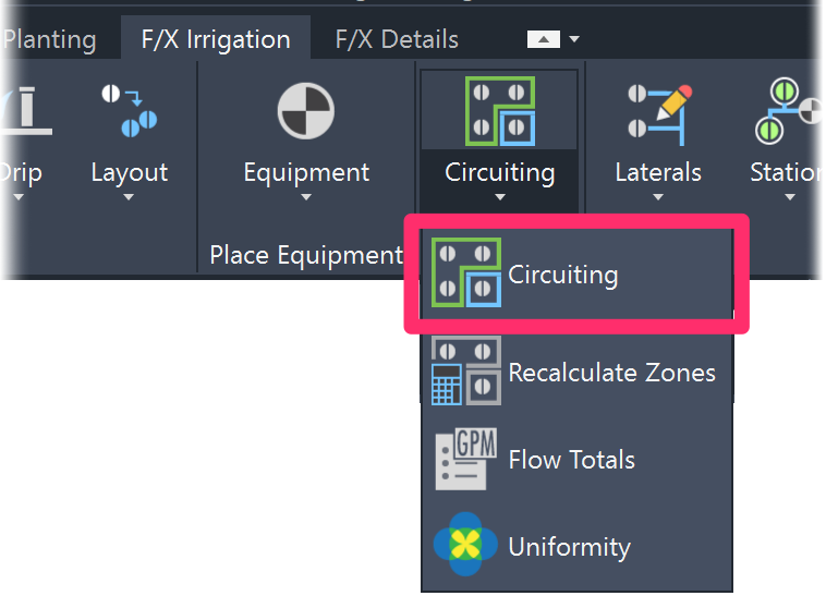 F/X Irrigation ribbon, Circuiting button