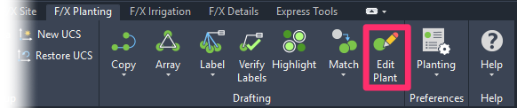F/X Planting ribbon, Edit Plant button