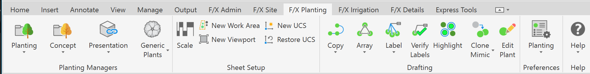 F/X Planting ribbon, Light theme