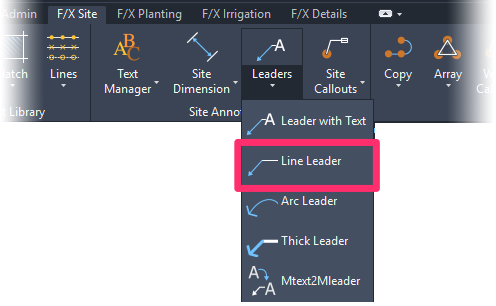 F/X Site ribbon, Line Leader flyout