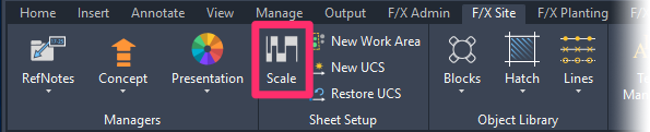 F/X Site ribbon, Scale option