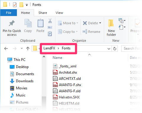 LandFX/Fonts folder