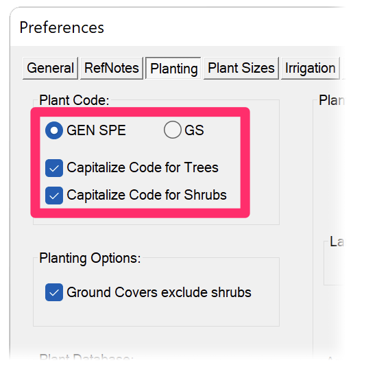 Plant Codes all caps