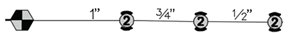 Pipe size lines plot black