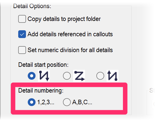 Detail numbering option