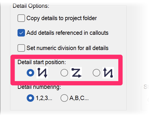 Detail start position option