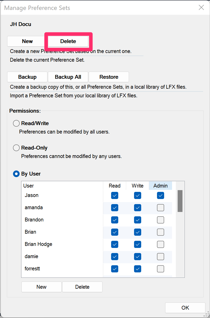 Updated Preferences