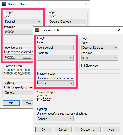 setting units in autocad drawing