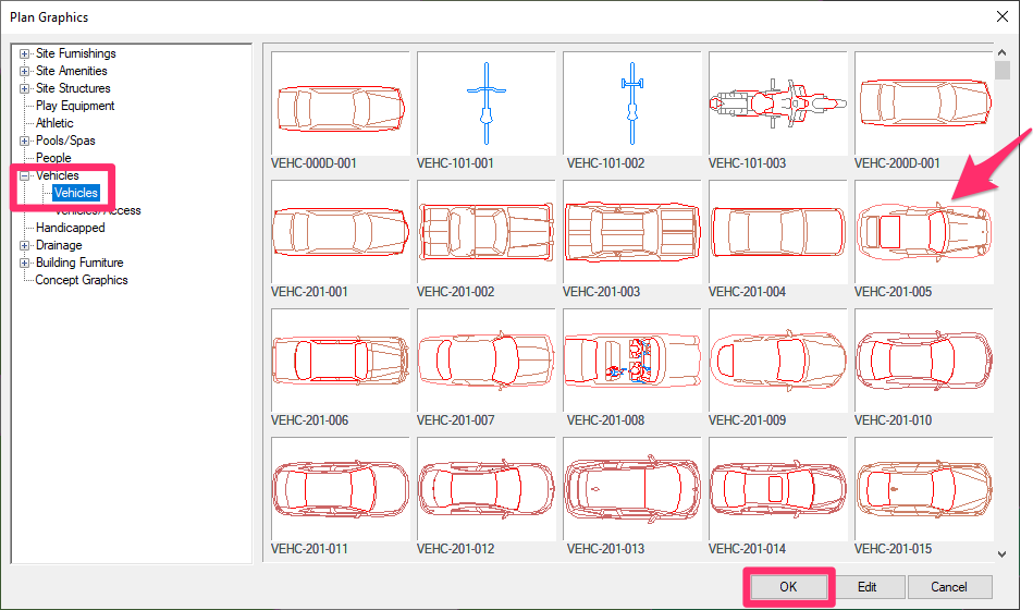 Select vehicle block