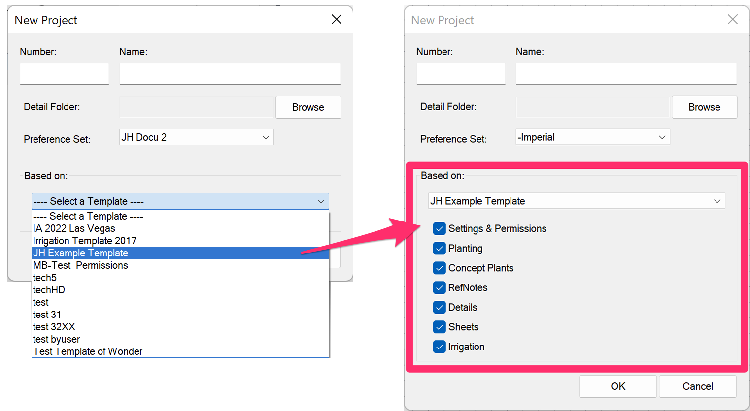 Basing a project on a template