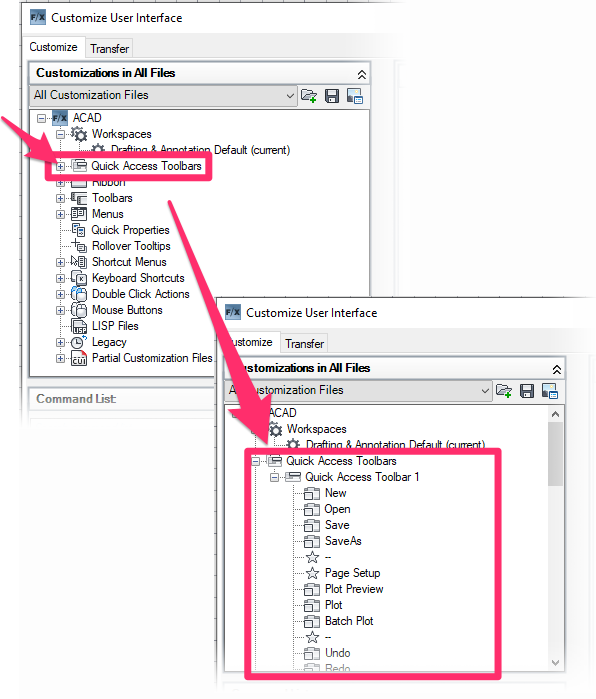 how to display toolbars in autocad in windows 7