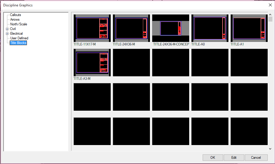 editing a cad title block template