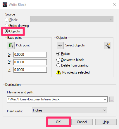 autocad for mac draw in inches