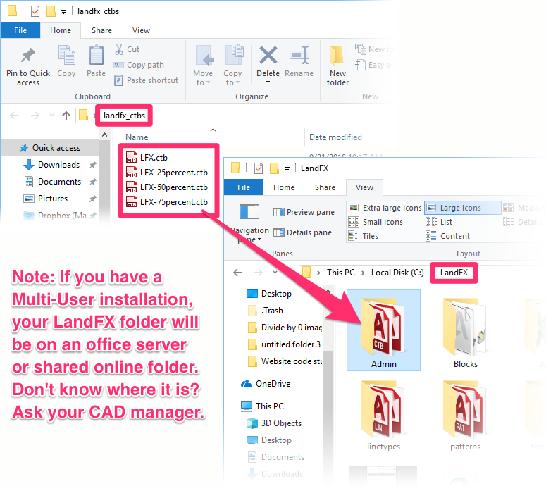 navigatwe to autocad plot style folder