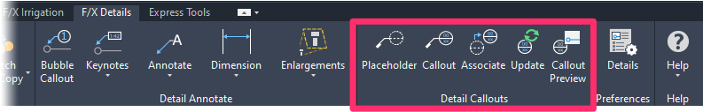 F/X Details ribbon, DDetail Callouts pane