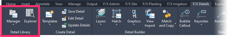 F/X Details ribbon, Detail Library pane