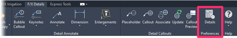 F/X Details ribbon, Preferences pane