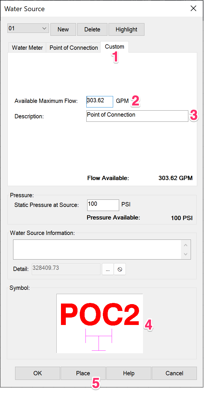 Configuring a custom water source, overview