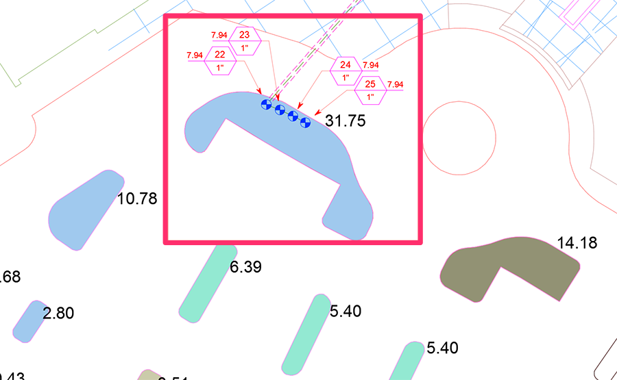 Four valves in one Schematic Irrigation area with flow split evenly, example