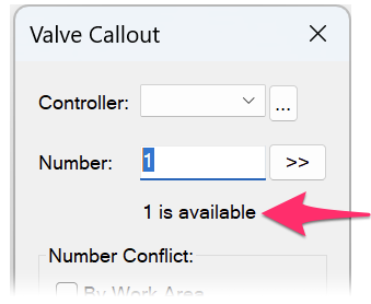 Valve number available