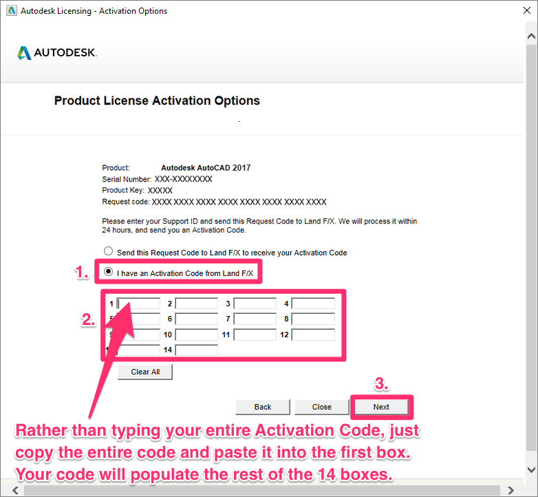 register for autocad activation code