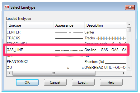 Gas Line linetype