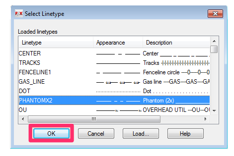 Convert to a standard CAD linetype