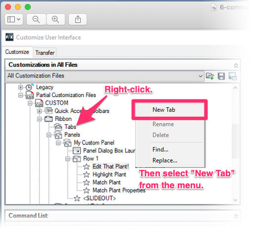 autocad customize ribbon