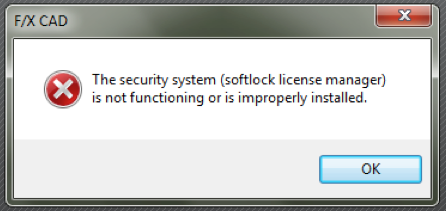 The Security System Softlock License Manager Is Not Functioning