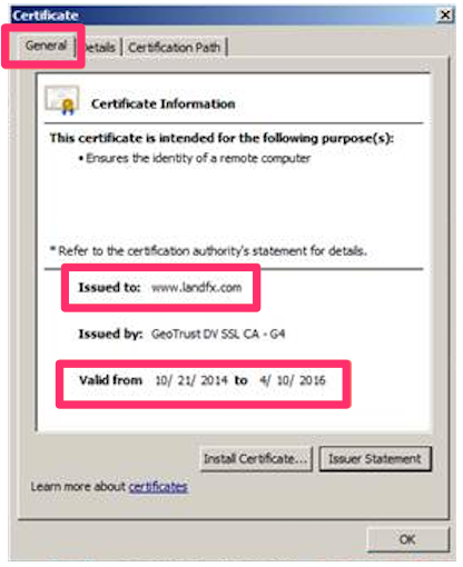 Security certificate