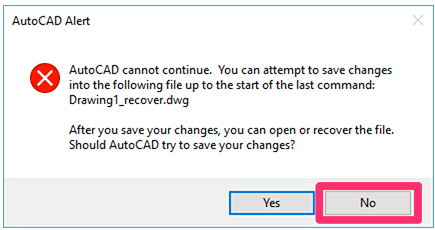 autocad file save problem