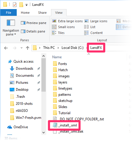 _install_xml file in LandFX folder