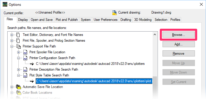 autocad plot style invalid and ignored