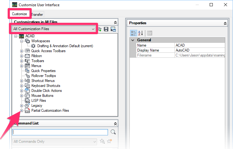 Expand Partial Customization Files