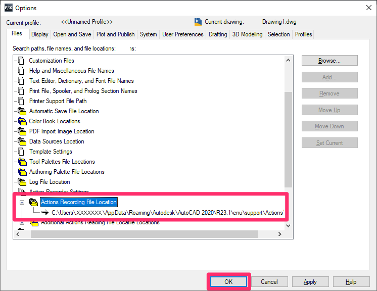 error writing closing file autocad