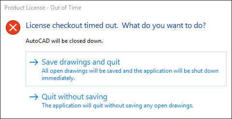 license checkout timed out autocad 2022