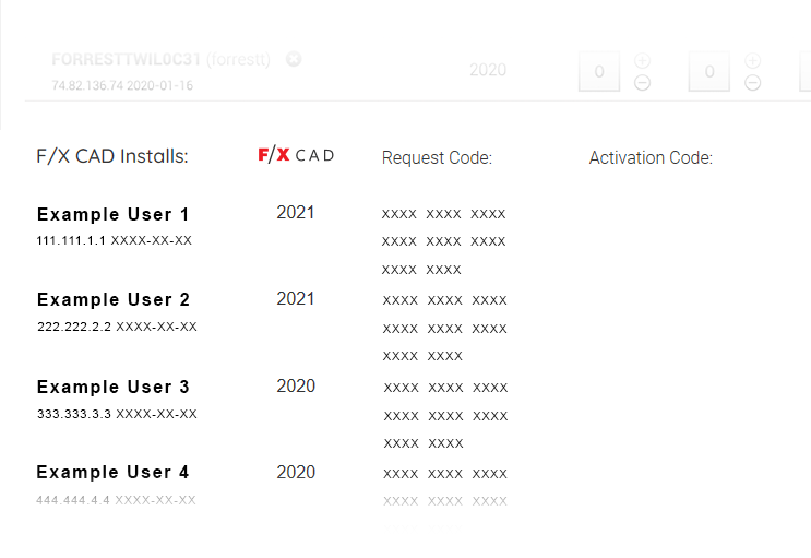 license management screen