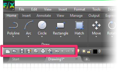 how to edit quidk access toolbar autocad 2016