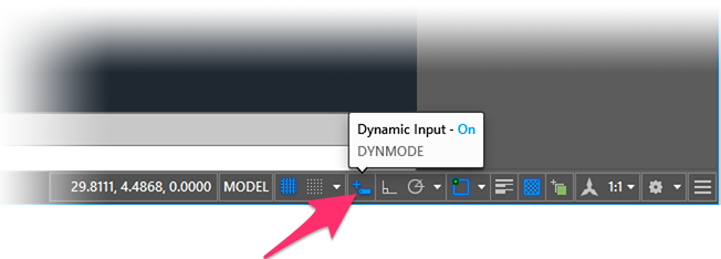 autocad commands on cursor