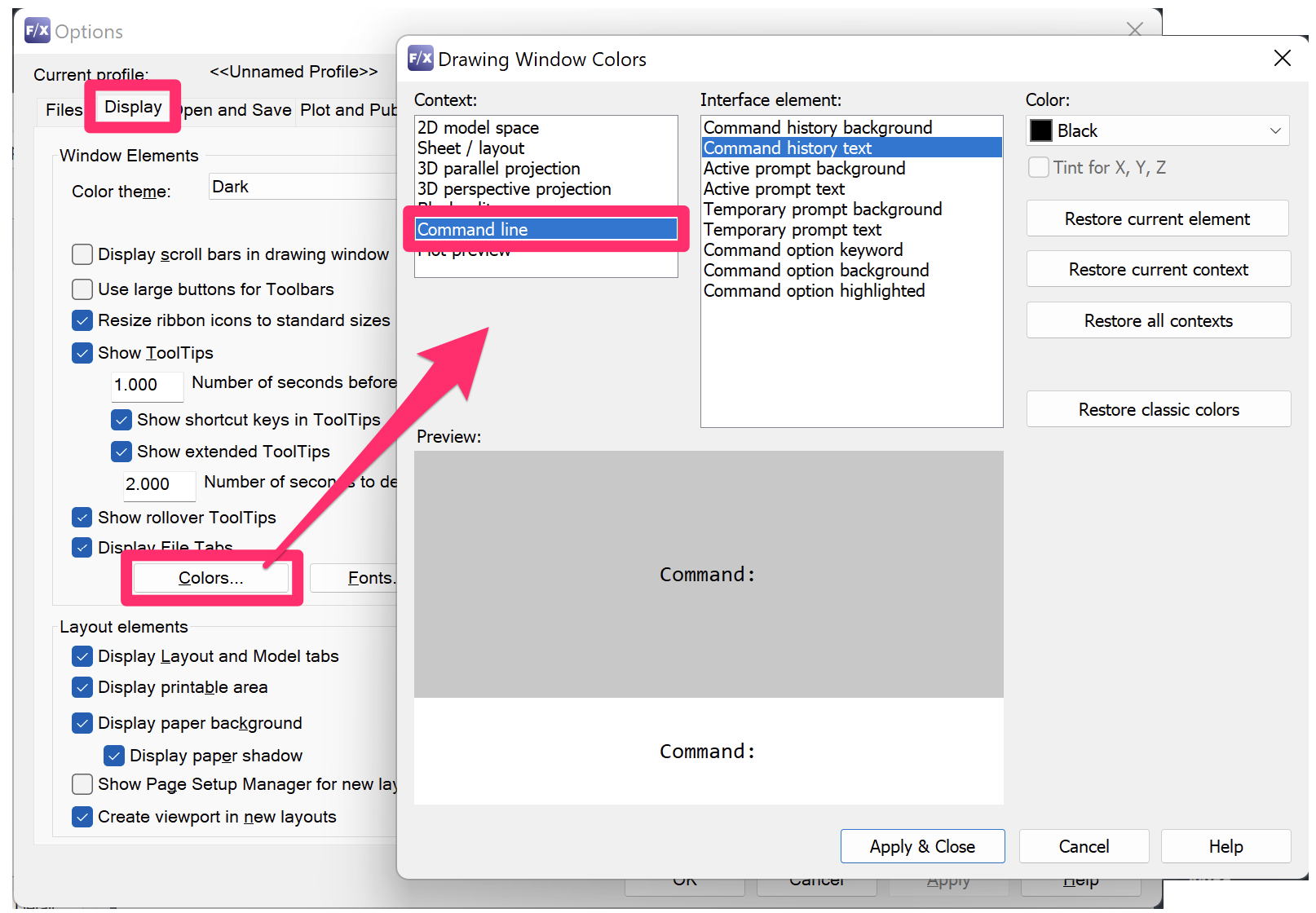 The AutoCAD Command Line Or Command History Is Blank