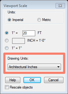 autocad change to architectural units liner