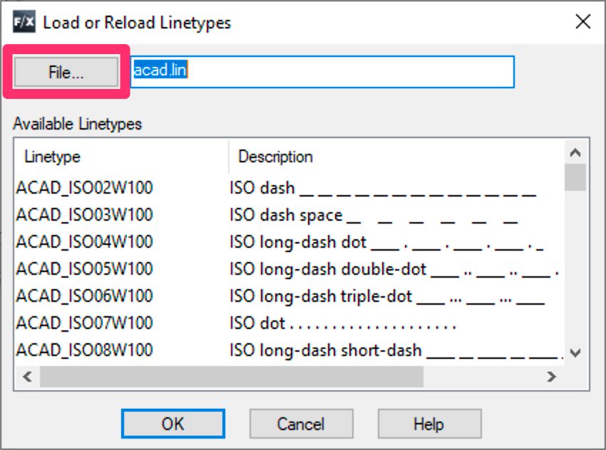 lin file autocad