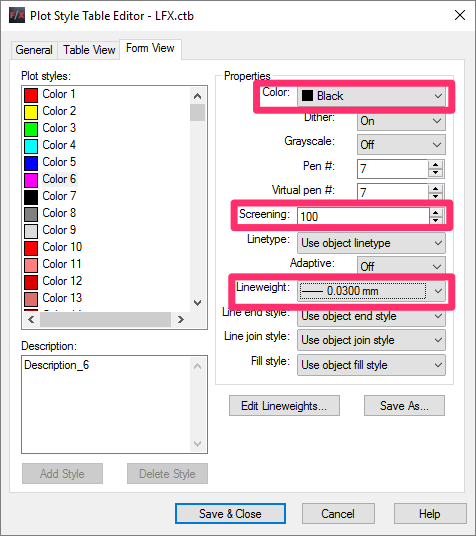 autocad plot style table lfx.ctb