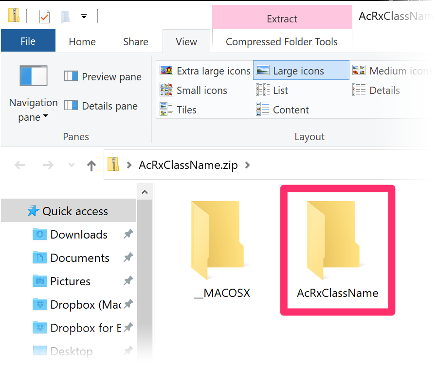 AcRxClassName folder