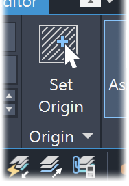 Set Origin option on hatch ribbon