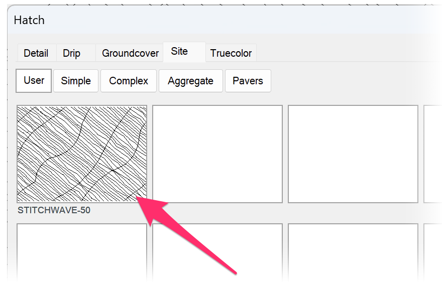 Hatch thumbnail preview in the Hatch dialog box