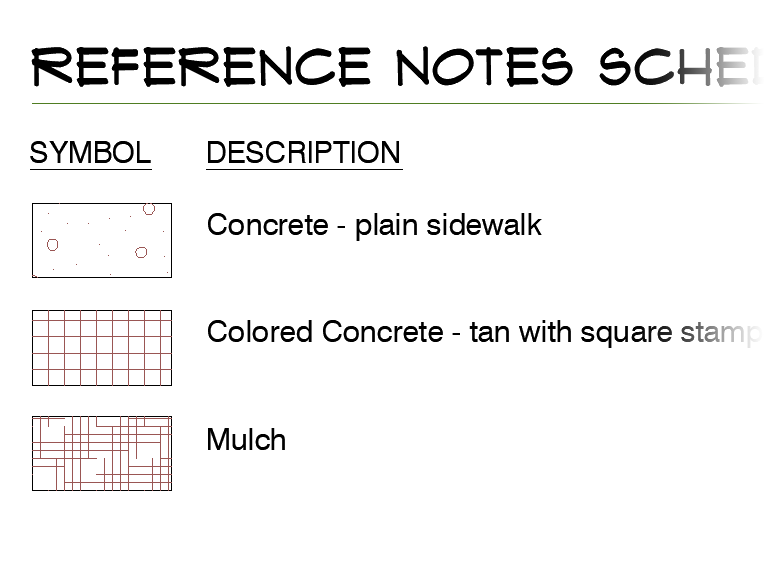 New Reference Notes Schedule with hatches on incorrect layers