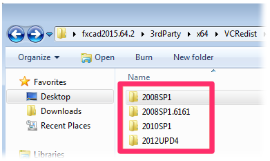 Subfolders within the path C:\Autodesk\AutoCAD_20XX_English_Win_64bit_dlm\3rdParty\x64\VCRedist